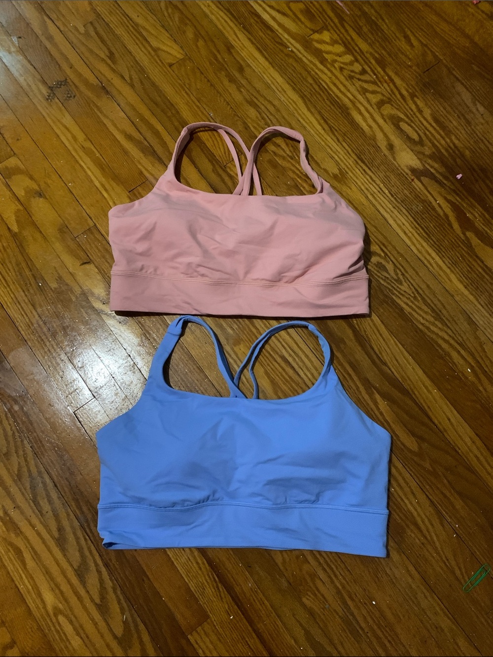Lululemon Set of Two Strappy Sports Bras - Peach Pink & Periwinkle Blue